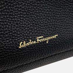 Pre Owned Salvatore Ferragamo Black Leather Amy Small Bag