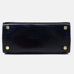 Pre Owned Salvatore Ferragamo Black Leather Kelly Bag Small