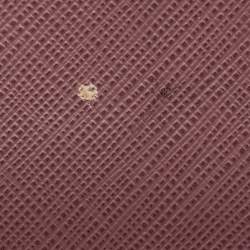 Pre Owned Salvatore Ferragamo Pink Saffiano Leather Vara Bow Chain Flap Shoulder Bag