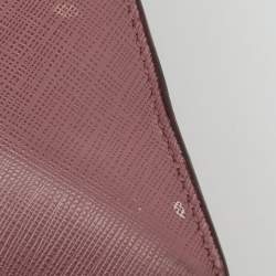 Pre Owned Salvatore Ferragamo Pink Saffiano Leather Vara Bow Chain Flap Shoulder Bag