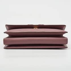 Pre Owned Salvatore Ferragamo Pink Saffiano Leather Vara Bow Chain Flap Shoulder Bag