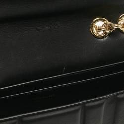 Pre Owned Salvatore Ferragamo Black Embossed Leather Gancini Shoulder Bag