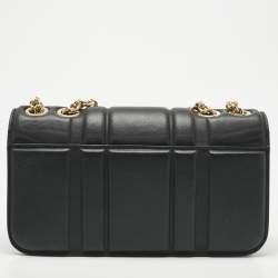 Pre Owned Salvatore Ferragamo Black Embossed Leather Gancini Shoulder Bag