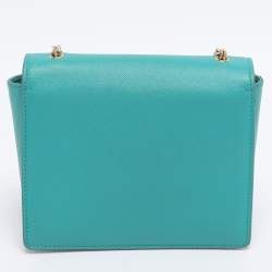 Pre Owned Salvatore Ferragamo Green Leather Mini Ginny Crossbody Bag