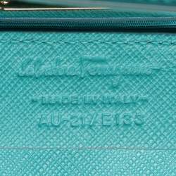 Pre Owned Salvatore Ferragamo Green Leather Mini Ginny Crossbody Bag