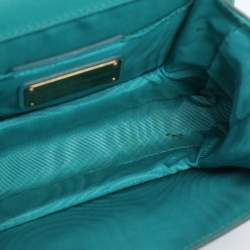 Pre Owned Salvatore Ferragamo Green Leather Mini Ginny Crossbody Bag