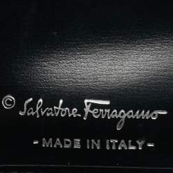 Pre Owned Salvatore Ferragamo Black Glossy Leather Gancini Continental Wallet