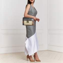 Pre Owned Salvatore Ferragamo Tricolor Leather Marisol Top Handle Bag