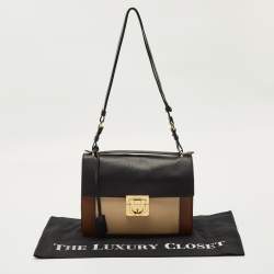 Pre Owned Salvatore Ferragamo Tricolor Leather Marisol Top Handle Bag