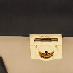 Pre Owned Salvatore Ferragamo Tricolor Leather Marisol Top Handle Bag