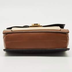 Pre Owned Salvatore Ferragamo Tricolor Leather Marisol Top Handle Bag