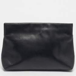 Pre Owned Salvatore Ferragamo Black Leather Vara Clutch