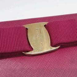 Pre Owned Salvatore Ferragamo Vara Pink Leather Tote