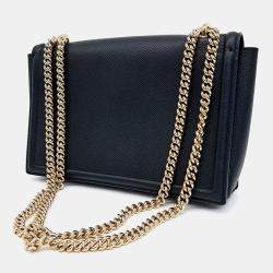 Pre Owned حقيبة كتف سالفاتوري فيراغامو بارا جيني جلد أسود