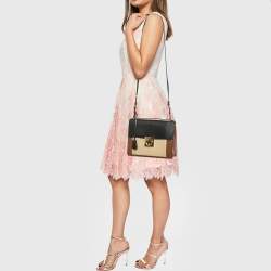 Pre Owned Salvatore Ferragamo Tricolor Leather Marisol Top Handle Bag