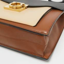 Pre Owned Salvatore Ferragamo Tricolor Leather Marisol Top Handle Bag