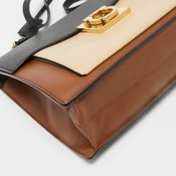 Pre Owned Salvatore Ferragamo Tricolor Leather Marisol Top Handle Bag