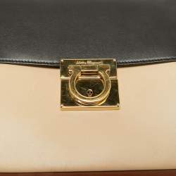 Pre Owned Salvatore Ferragamo Tricolor Leather Marisol Top Handle Bag