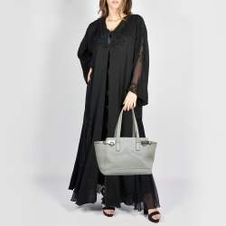 Pre Owned Salvatore Ferragamo Grey Leather Verve Tote