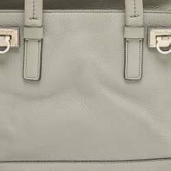 Pre Owned Salvatore Ferragamo Grey Leather Verve Tote