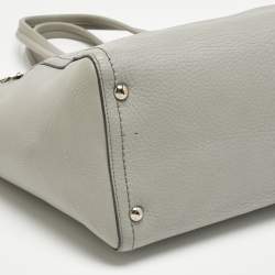 Pre Owned Salvatore Ferragamo Grey Leather Verve Tote