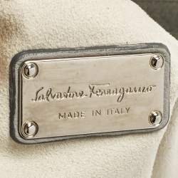 Pre Owned Salvatore Ferragamo Grey Leather Verve Tote