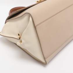 Pre Owned Salvatore Ferragamo Tricolor Leather Large Sofia Top Handle Bag