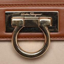 Pre Owned Salvatore Ferragamo Tricolor Leather Large Sofia Top Handle Bag