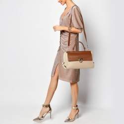 Pre Owned Salvatore Ferragamo Tricolor Leather Large Sofia Top Handle Bag