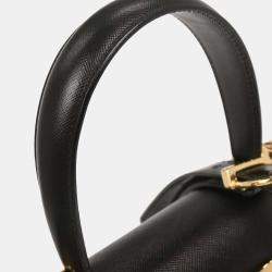 Pre Owned Salvatore Ferragamo Black Gancini 2way Handbag