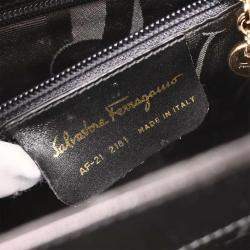 Pre Owned Salvatore Ferragamo Black Gancini 2way Handbag