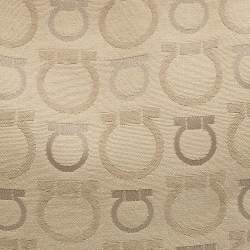 Pre Owned Salvatore Ferragamo Beige Gancini Printed Fabric and Leather Hobo