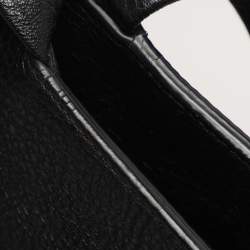 Pre Owned Salvatore Ferragamo Black/Cream Leather Zip Tote