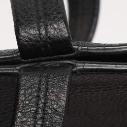 Pre Owned Salvatore Ferragamo Black/Cream Leather Zip Tote