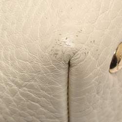 Pre Owned Salvatore Ferragamo Black/Cream Leather Zip Tote