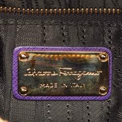 مملوكة مسبقًا حقيبة سالفاتوري فيراغامو دارينا جلد صفايانو أرجواني