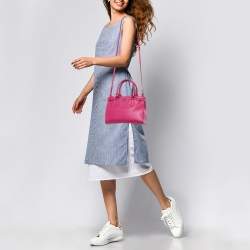 Pre Owned Salvatore Ferragamo Fuchsia Saffiano Leather Beky Tote