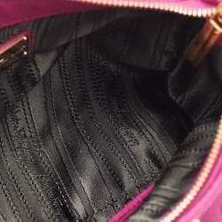 Pre Owned Salvatore Ferragamo Fuchsia Saffiano Leather Beky Tote
