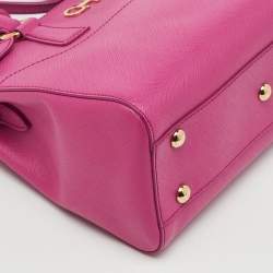 Pre Owned Salvatore Ferragamo Fuchsia Saffiano Leather Beky Tote