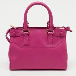 Pre Owned Salvatore Ferragamo Fuchsia Saffiano Leather Beky Tote