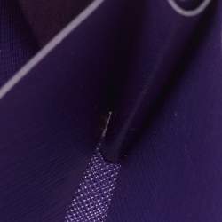 Pre Owned Salvatore Ferragamo Purple Leather Gancio Cip Around Wallet On Chain