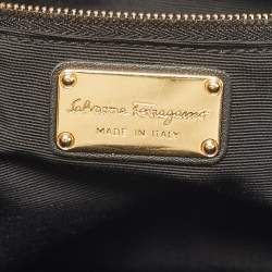 Pre Owned Salvatore Ferragamo Black Quilted Leather Ginette Chain Shoulder Bag