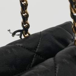 Pre Owned Salvatore Ferragamo Black Quilted Leather Ginette Chain Shoulder Bag