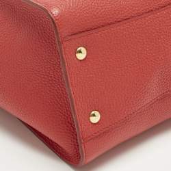 Pre Owned Salvatore Ferragamo Red Leather Medium Amy Tote