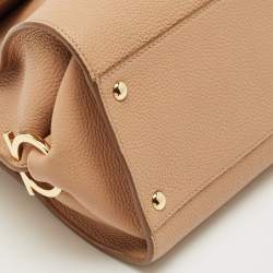 Pre Owned Salvatore Ferragamo Beige Leather Medium Sofia Top Handle Bag