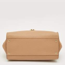Pre Owned Salvatore Ferragamo Beige Leather Medium Sofia Top Handle Bag