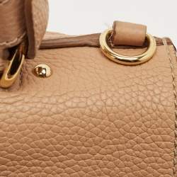 Pre Owned Salvatore Ferragamo Beige Leather Medium Sofia Top Handle Bag