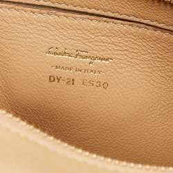 Pre Owned Salvatore Ferragamo Beige Leather Medium Sofia Top Handle Bag