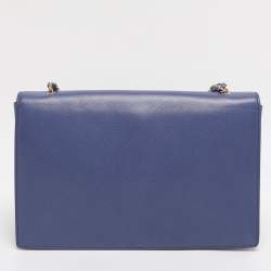 Pre Owned Salvatore Ferragamo Blue Leather Ginny Shoulder Bag