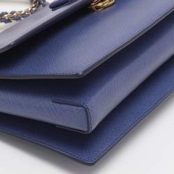 Pre Owned Salvatore Ferragamo Blue Leather Ginny Shoulder Bag